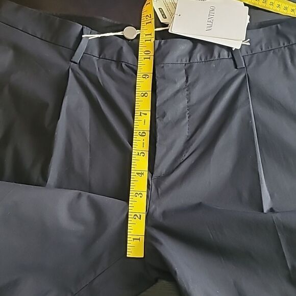 VALENTINO Cotton Straight Leg Pleated Cotton Trousers - Picture 8 of 11